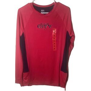 St Louis City SC MLS Long Sleeve Training Shirt Red Black Men’s Size Medium NEW